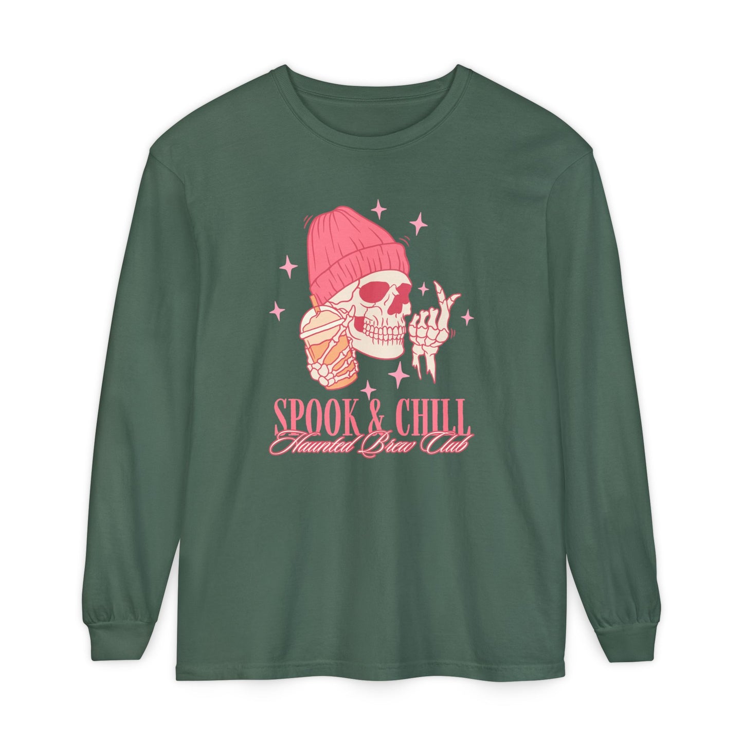Spook & Chill Long Sleeve T-Shirt, Cozy Fall Fashion, Unisex Graphic Tee, Halloween Outfit, Trendy Gift for Friends