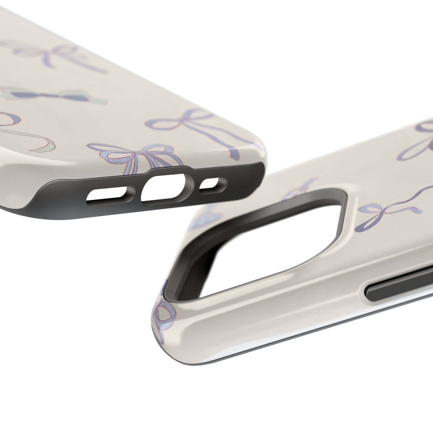 Chic Bow Pattern Magnetic Tough Cases, Stylish Phone Protection, Gift for Her, Birthday, Cute Accessories, Trendy Tech