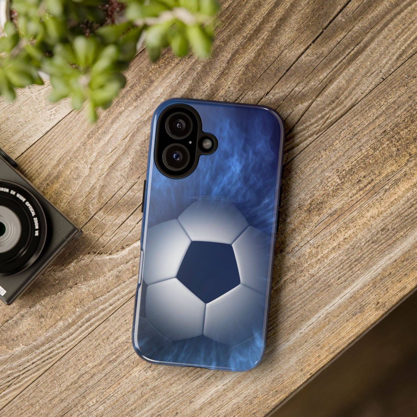 Soccer Phone Case - Tough Cases, Sports Phone Cover, Football Lover Gift, Durable Case, Blue Soccer Design