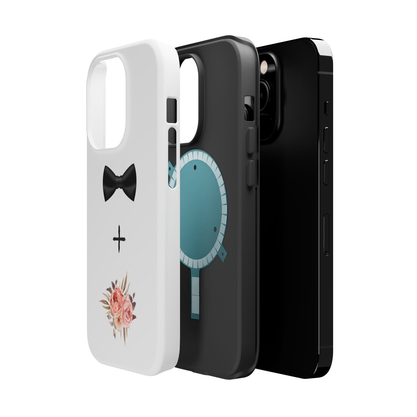 Floral Bow Tie Magnetic Tough Case - Elegant Phone Protection