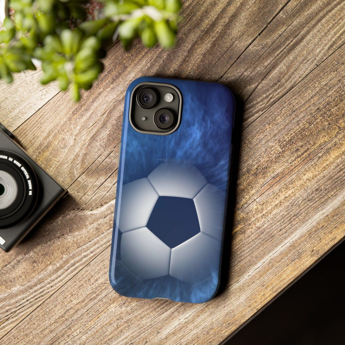 Soccer Phone Case - Tough Cases, Sports Phone Cover, Football Lover Gift, Durable Case, Blue Soccer Design