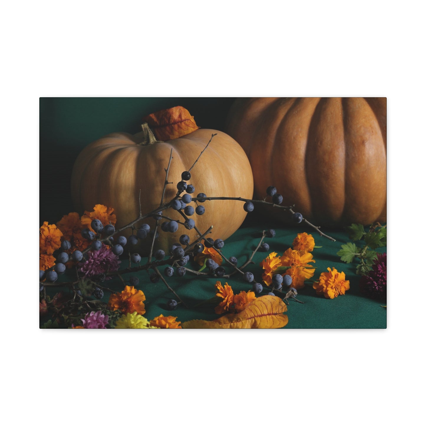 Autumn Themed Canvas Print, Fall Decor, Pumpkin Art, Seasonal Wall Art, Thanksgiving Decoration, Home Decor Gift