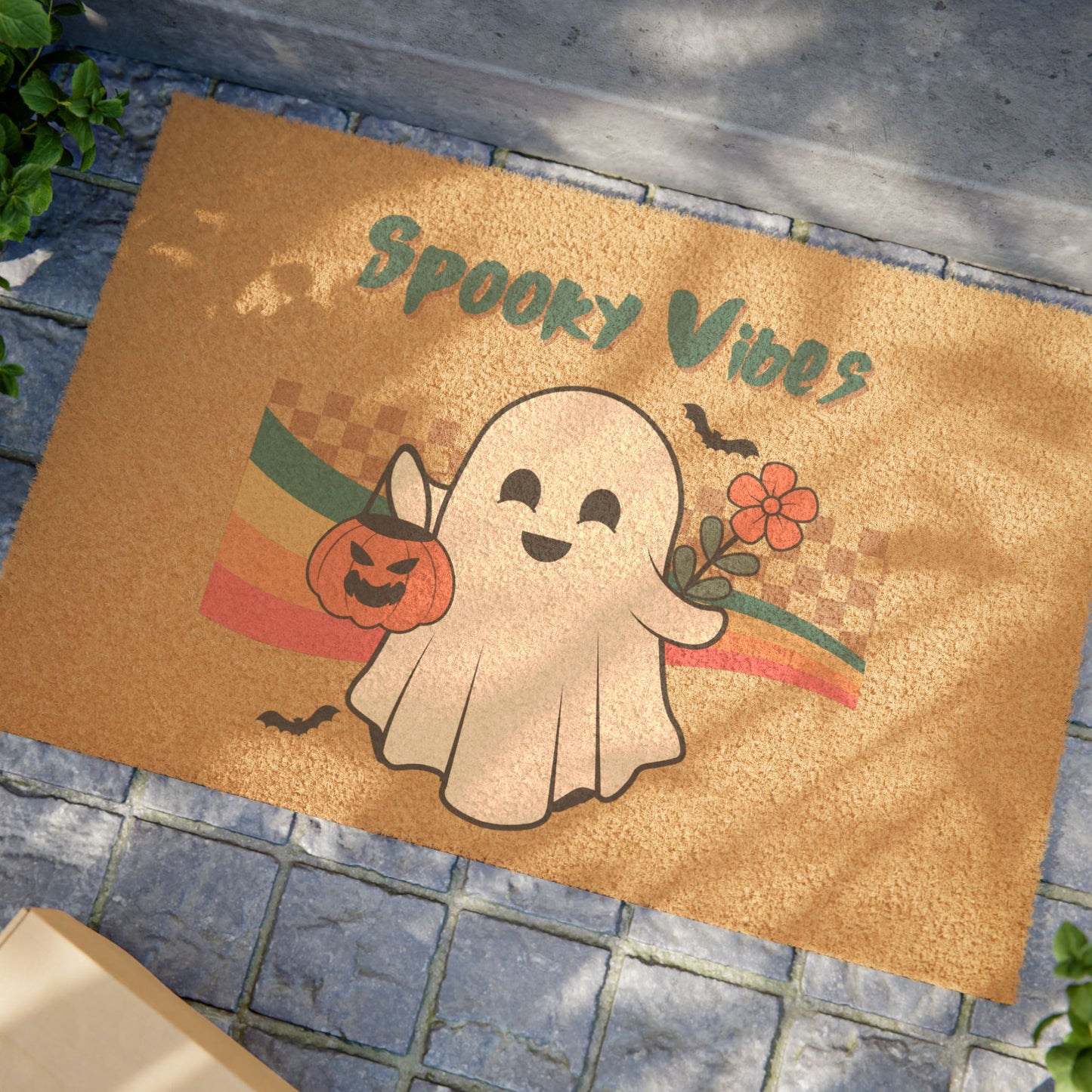 Spooky Ghost Doormat | Halloween Decor, Fall Welcome Mat, Cute Entryway Rug, Seasonal Home Accent, Party Decoration