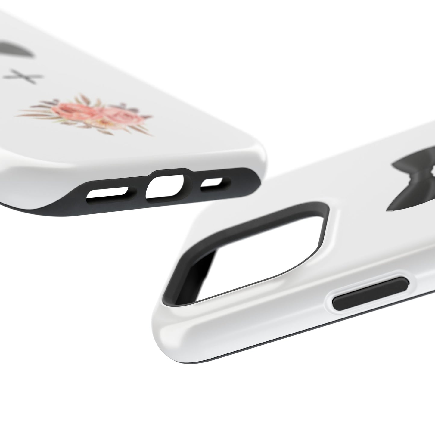 Floral Bow Tie Magnetic Tough Case - Elegant Phone Protection