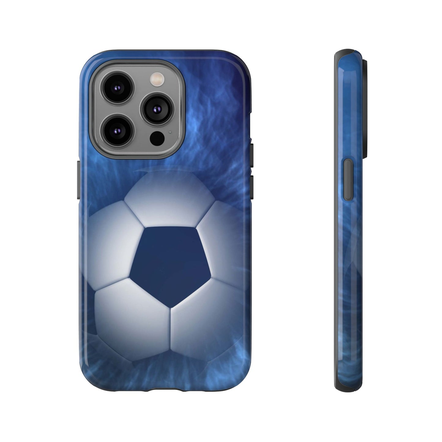 Soccer Phone Case - Tough Cases, Sports Phone Cover, Football Lover Gift, Durable Case, Blue Soccer Design