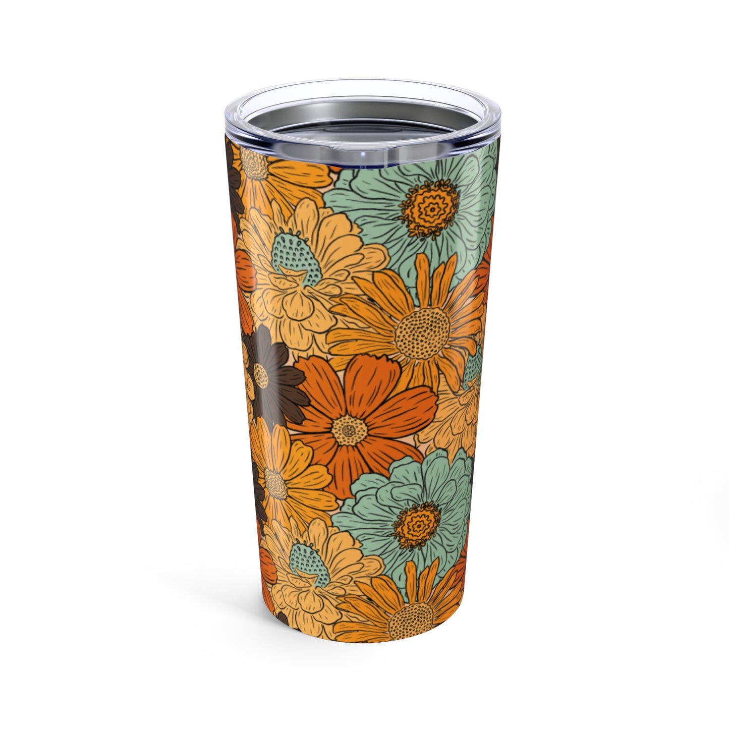 Floral 20oz Tumbler, Colorful Drinkware for Summer, Gift for Her, Travel Mug, Flower Pattern Tumbler, Stylish Beverage Container