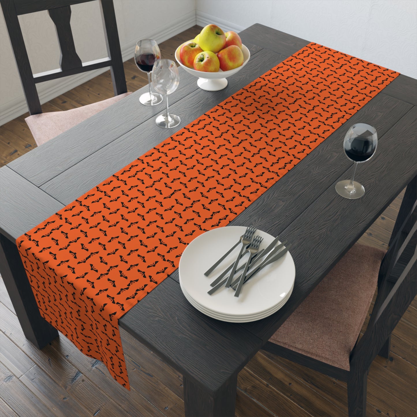 Autumn Pumpkin Table Runner, Fall Decor, Thanksgiving Table Setting, Rustic Cotton Tablecloth, Harvest Home Accents