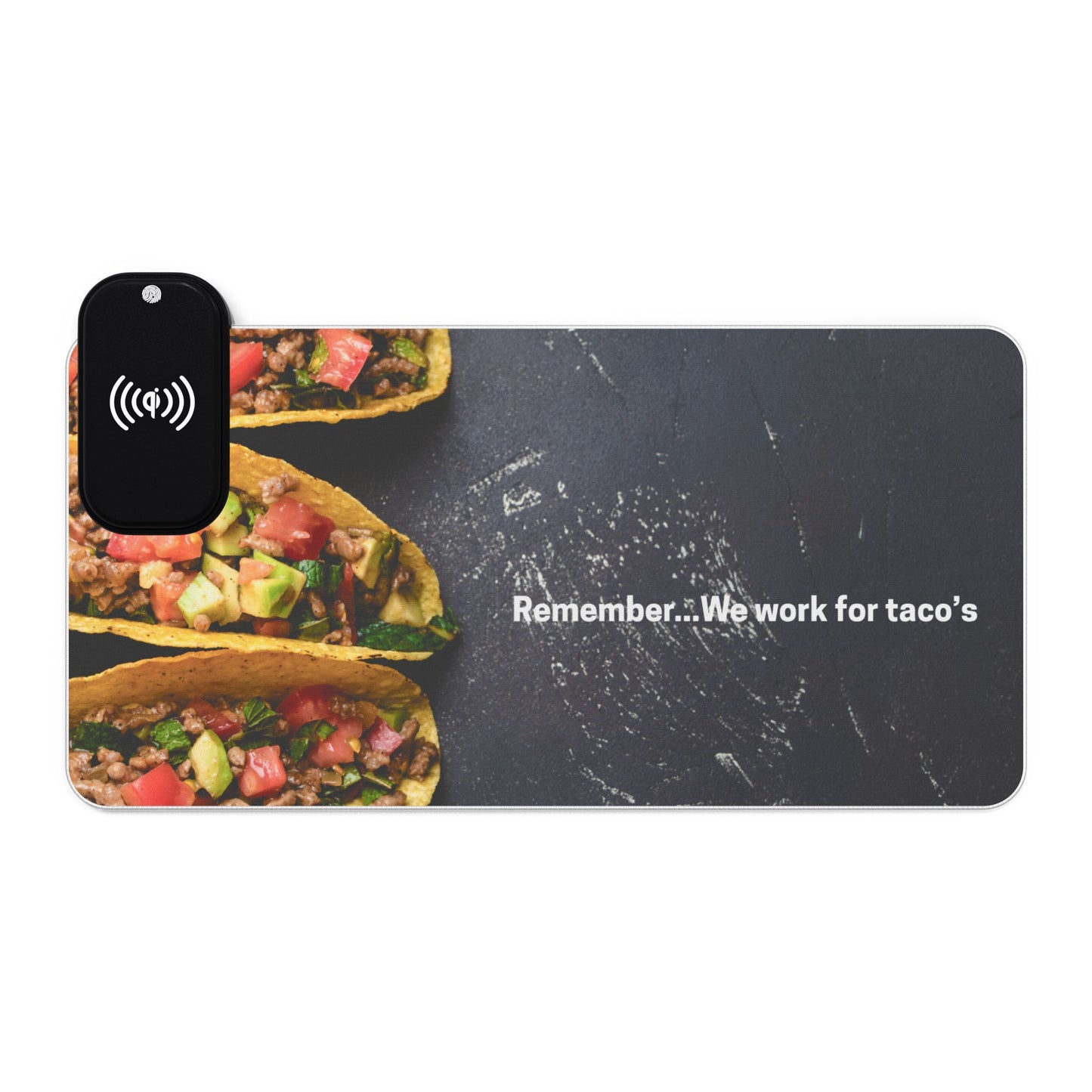 LED Gaming Mouse Pad with Wireless Charging - Fun Taco Theme