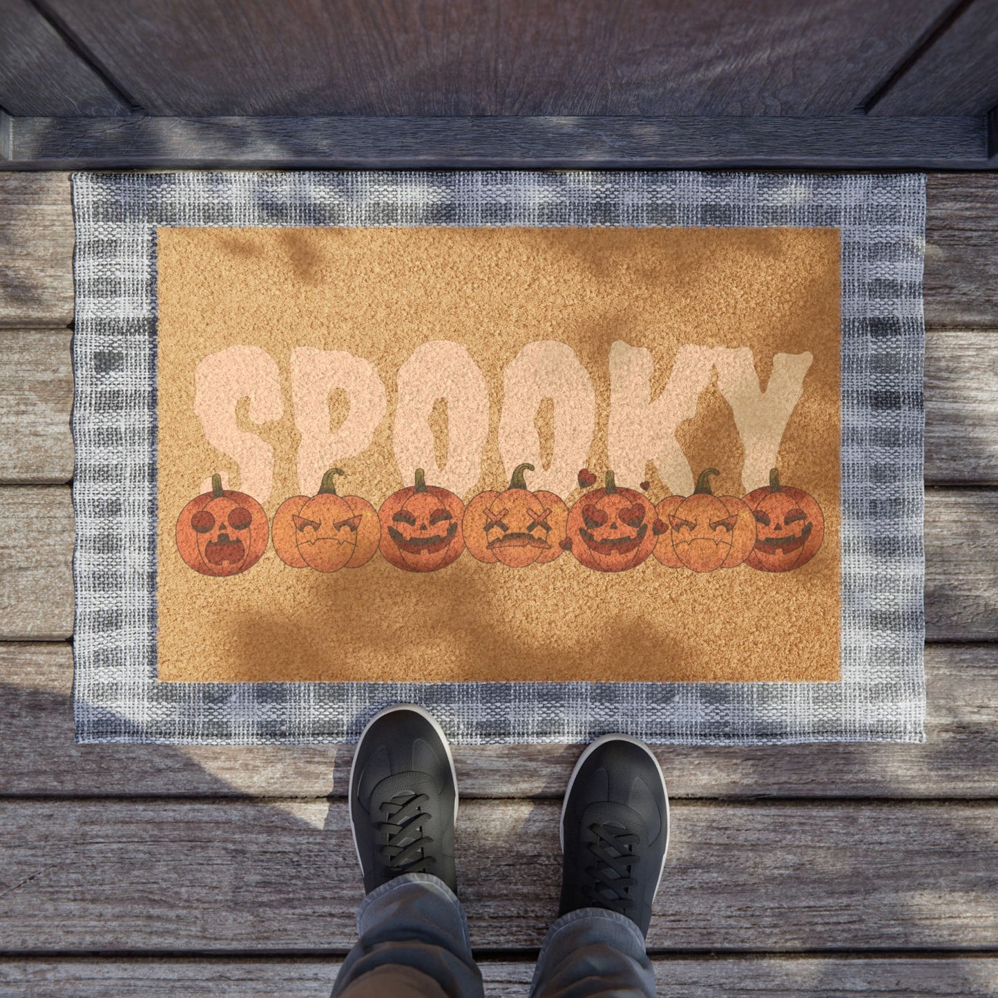 Spooky Doormat - Halloween Home Decor, Pumpkin Welcome Mat, Autumn Entryway Rug, Fall Decor, Trick or Treat Entrance
