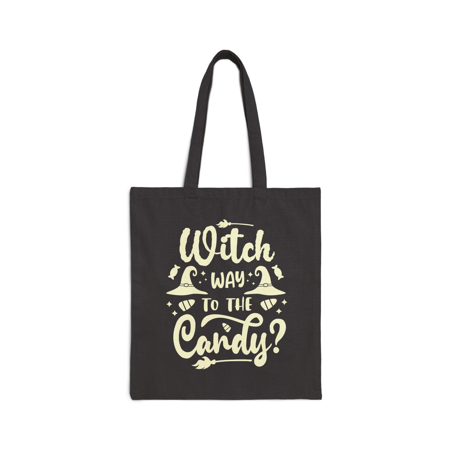 Halloween Cotton Canvas Tote Bag - Witch Way to the Candy?, Halloween Tote, Trick or Treat Bag, Spooky Gift, Eco-friendly Shopper