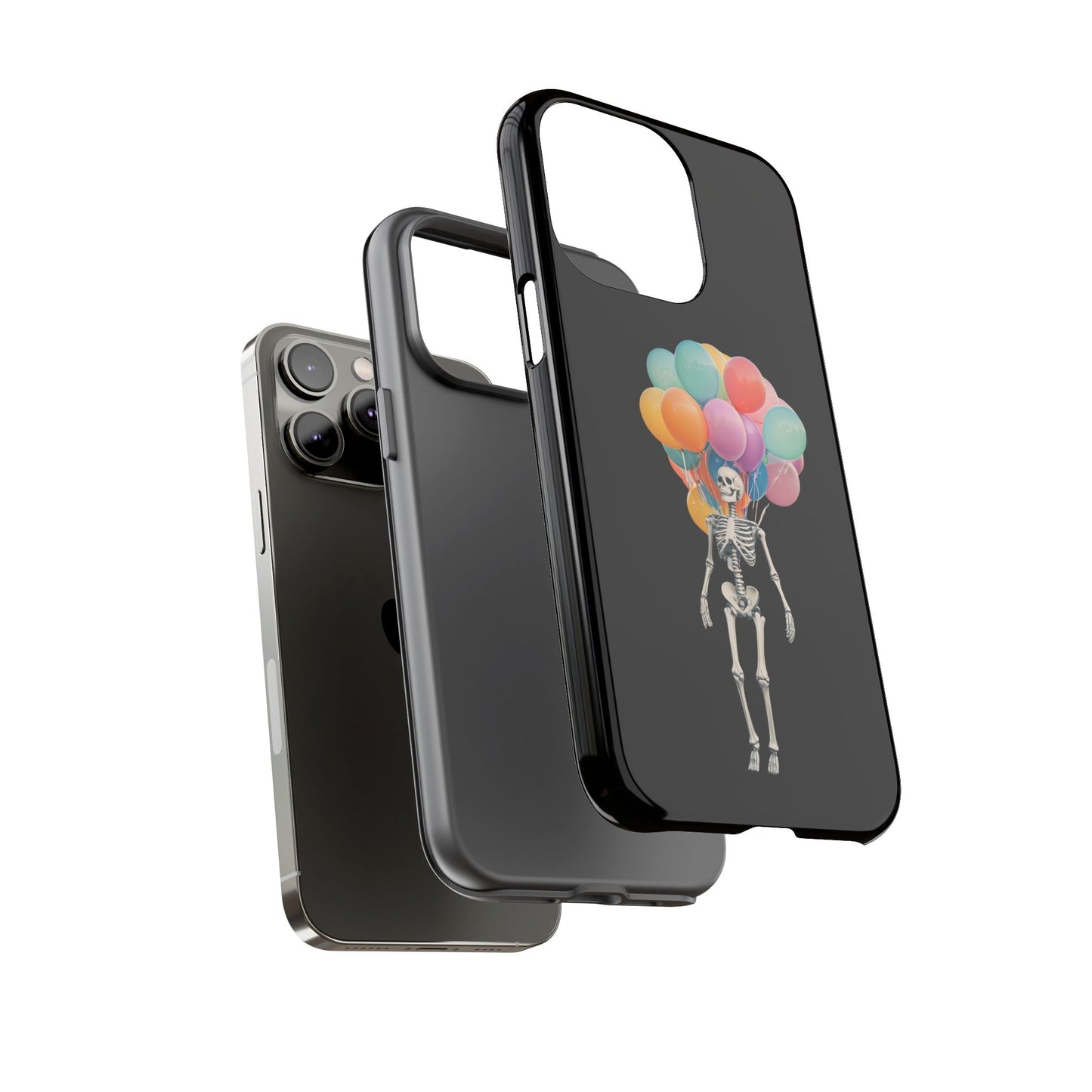 Skeleton Balloon Phone Case, Fun Halloween Gift, Unique Skeleton Design, Cute Phone Cover, Spooky Decor