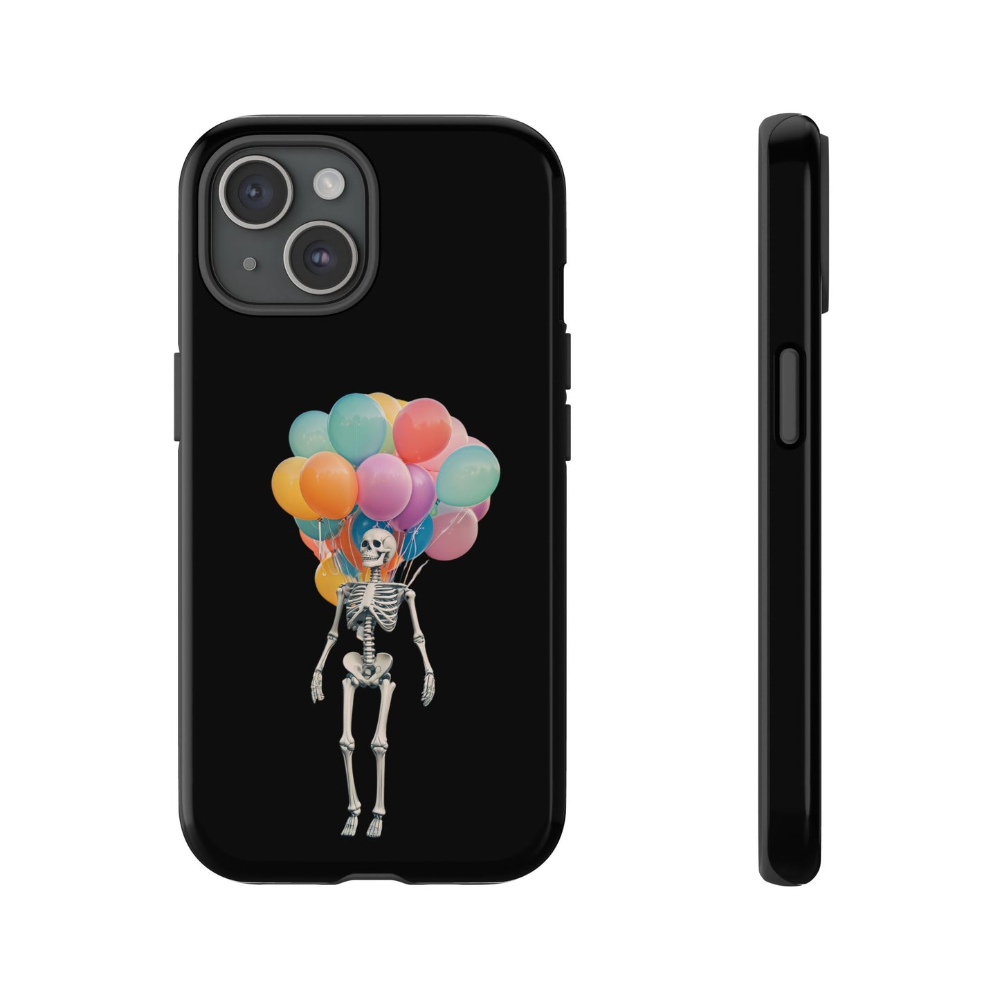 Skeleton Balloon Phone Case, Fun Halloween Gift, Unique Skeleton Design, Cute Phone Cover, Spooky Decor