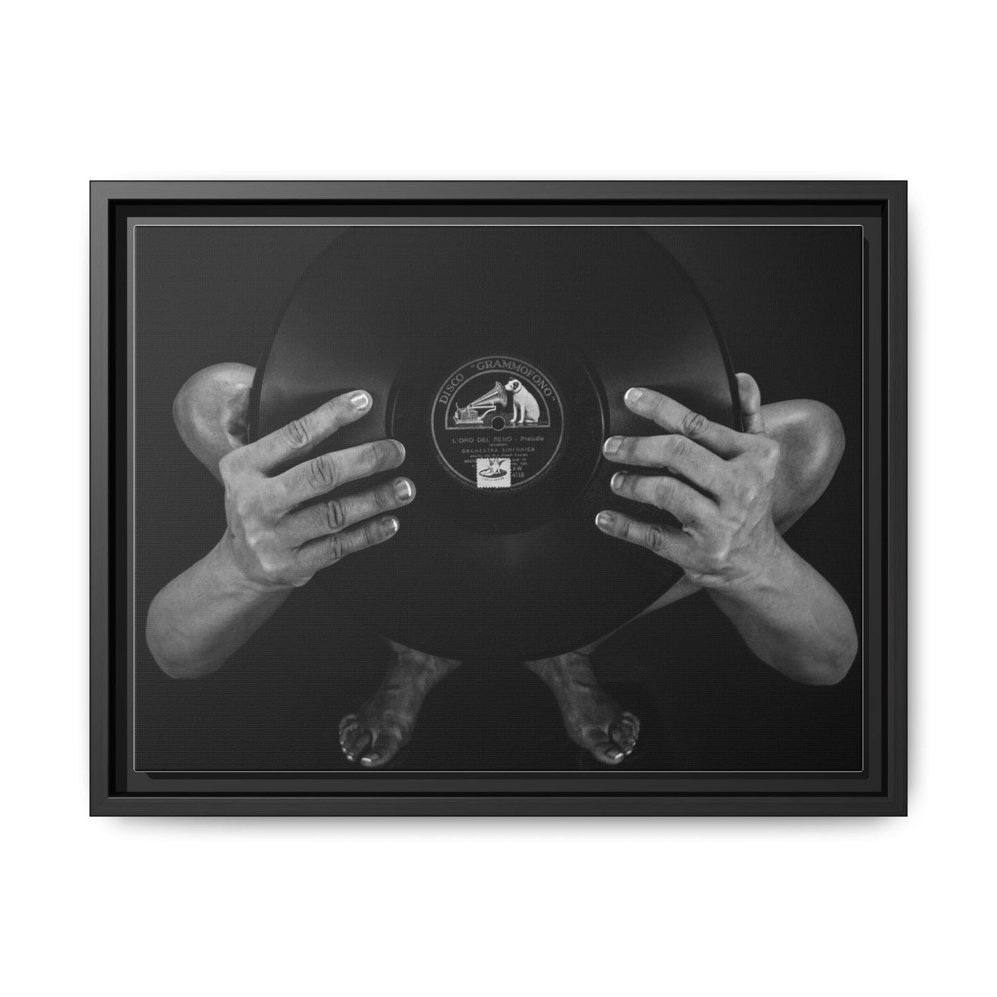Framed Vinyl Art Print, Music Decor, Home Office Wall Art, Gift for Music Lovers, Black and White Artwork, Unique Home Decoration