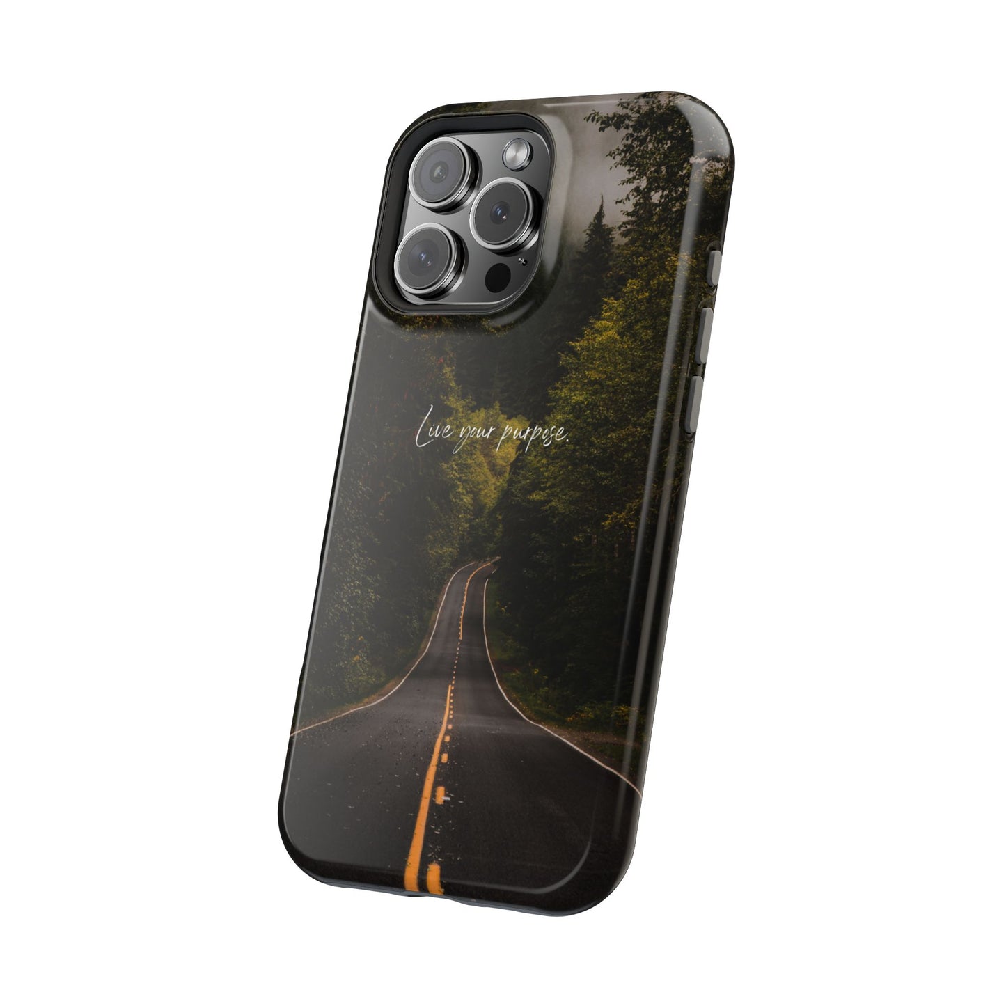 Inspirational Magnetic Tough Case - 'Live Your Purpose' Nature Design for iPhone