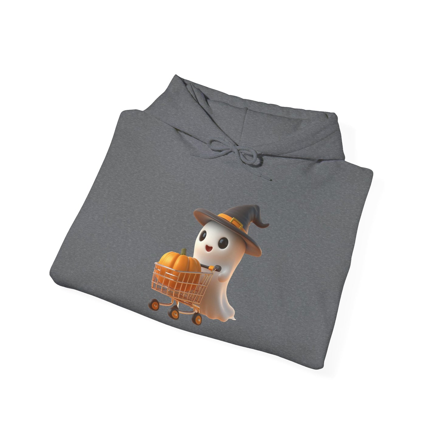 Friendly Ghost Shopper Halloween Hoodie, Unisex Pullover Sweatshirt for Fall, Cozy Halloween Sweatshirt, Ghost Lovers Gift, Spooky Season Apparel