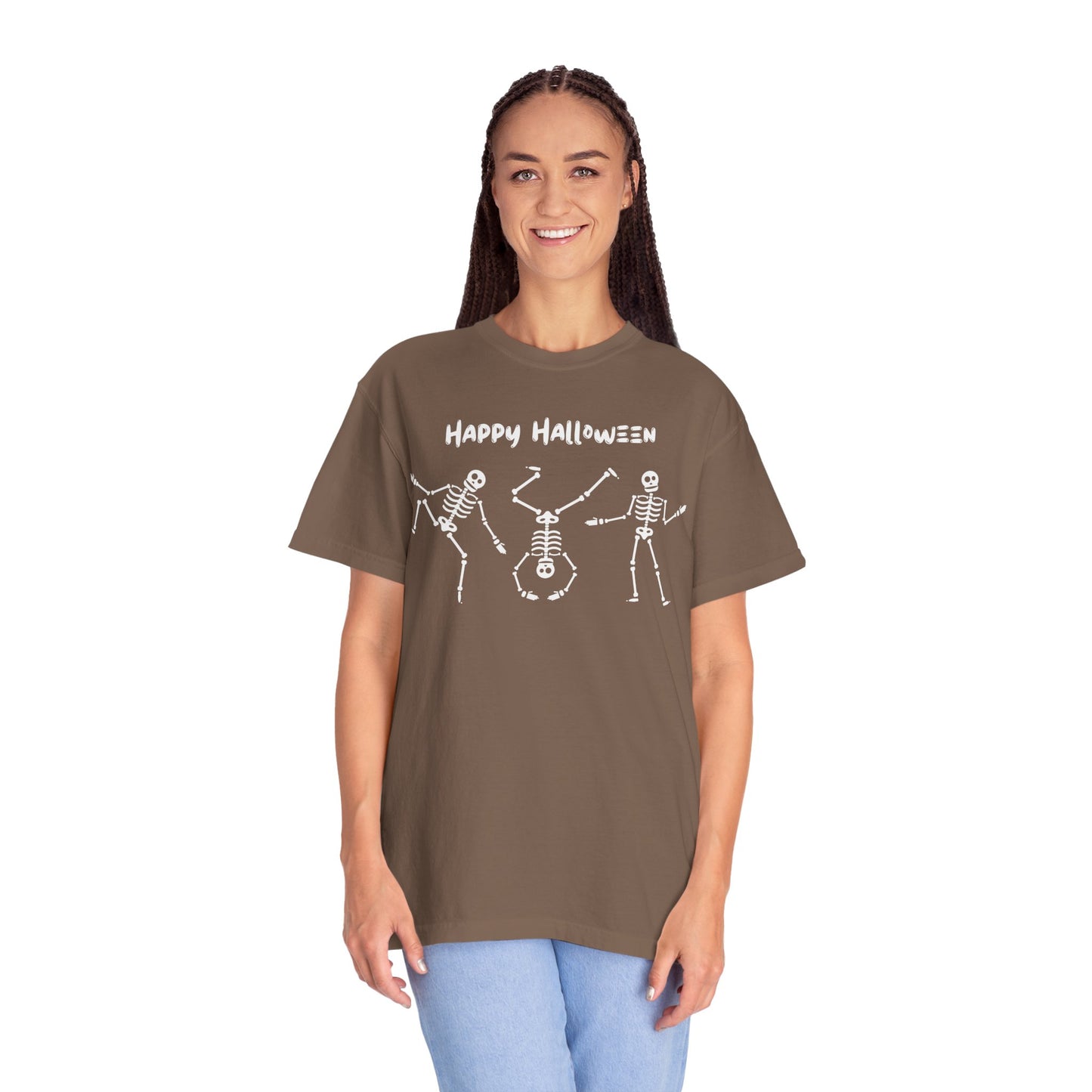 Happy Halloween Skeleton T-shirt, Unisex Halloween Tee, Spooky Season Shirt, Fall Festivity T-shirt, Fun Halloween Apparel