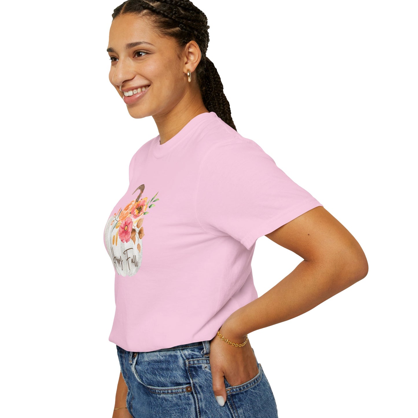 Happy Fall Pumpkin T-Shirt | Unisex Garment-Dyed Tee for Autumn, Thanksgiving, Fall Fashion, Pumpkin Lovers, Seasonal Style