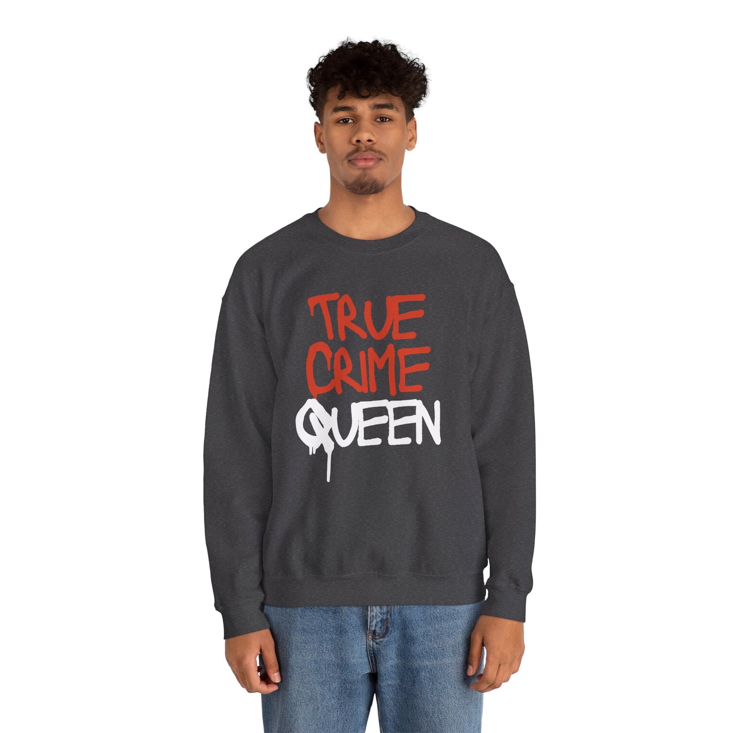 True Crime Queen Sweatshirt - Cozy Unisex Crewneck for True Crime Lovers, Comfortable Gift, Fall Fashion, Halloween Apparel