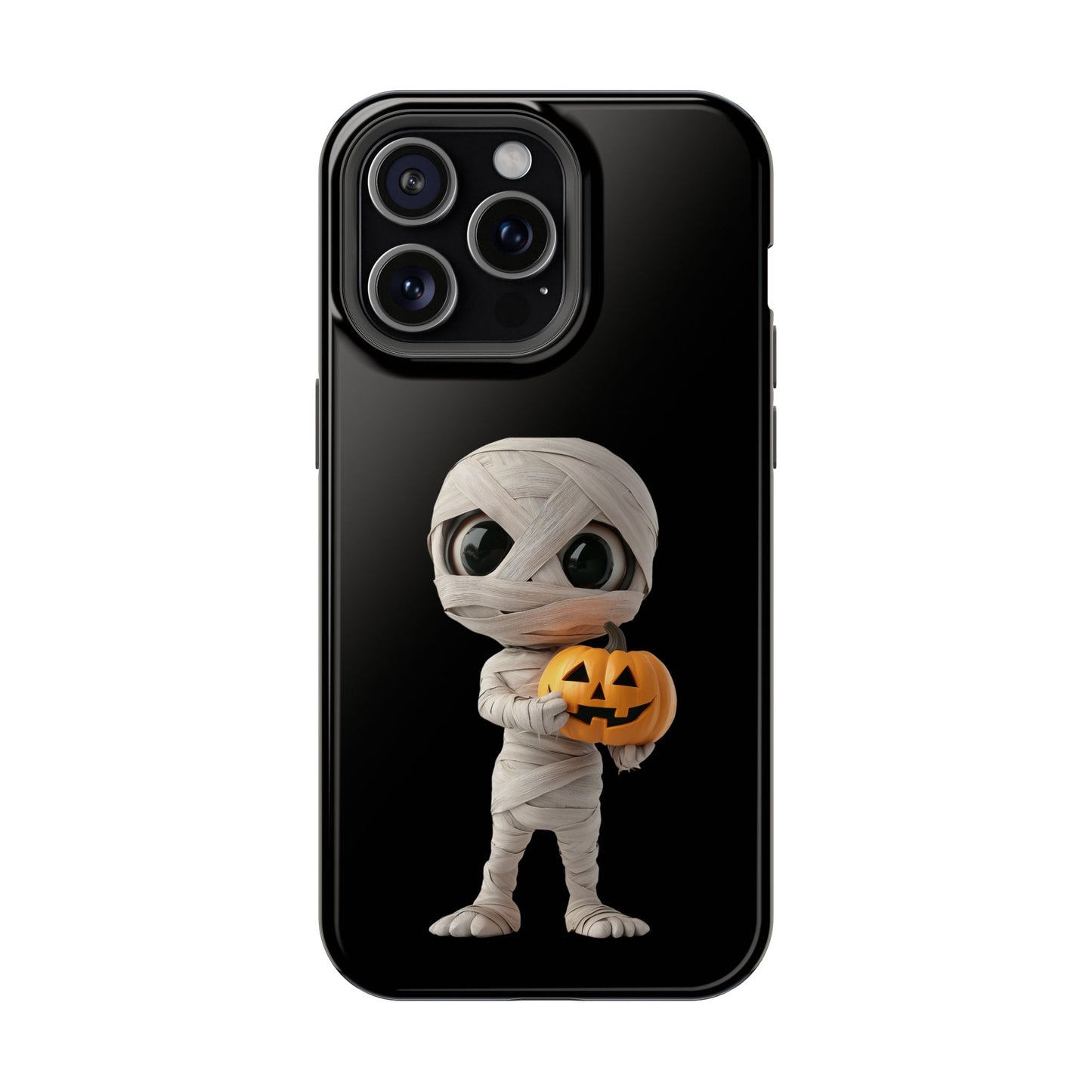 Halloween Mummy Pumpkin Phone Case, Cute Monster Tough Cover, Fall Festivities Accessory, Spooky Kid-Friendly Gift, Mobile Protective Gear