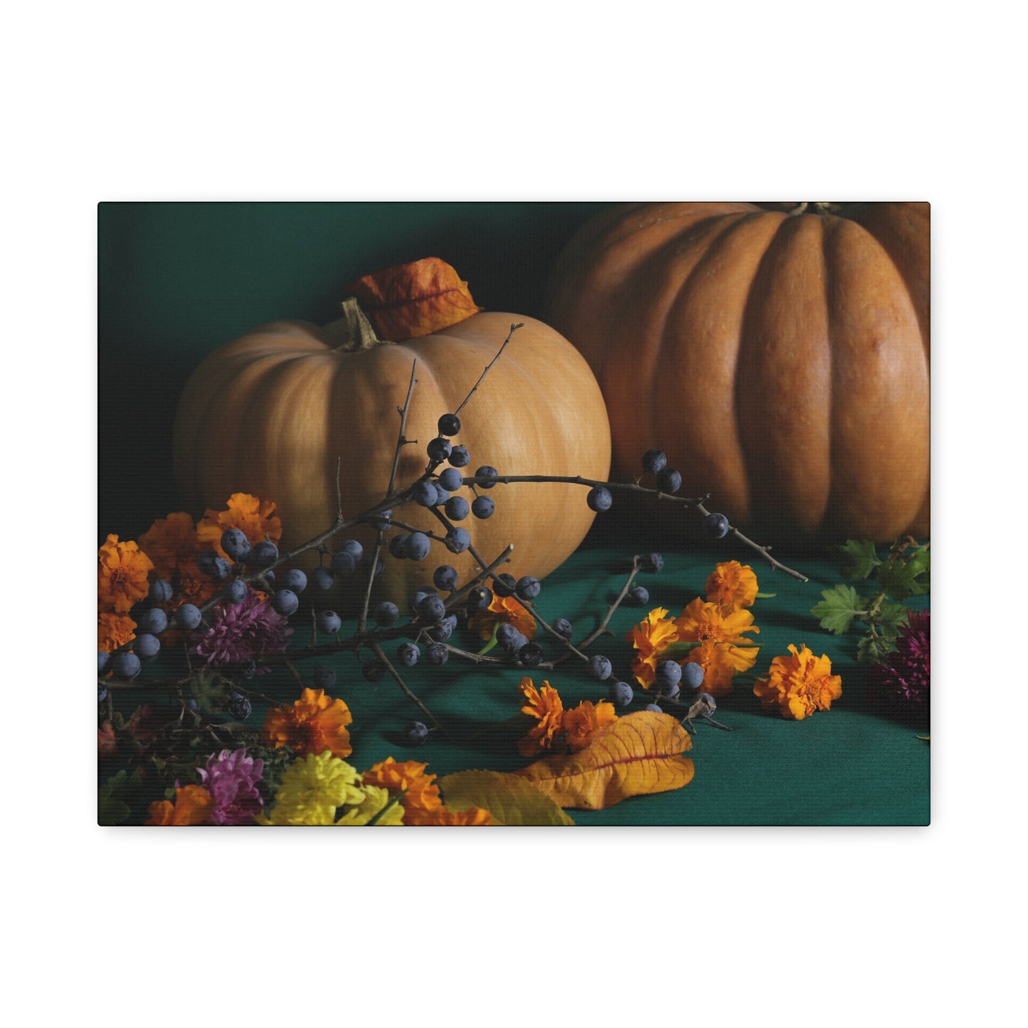 Autumn Themed Canvas Print, Fall Decor, Pumpkin Art, Seasonal Wall Art, Thanksgiving Decoration, Home Decor Gift