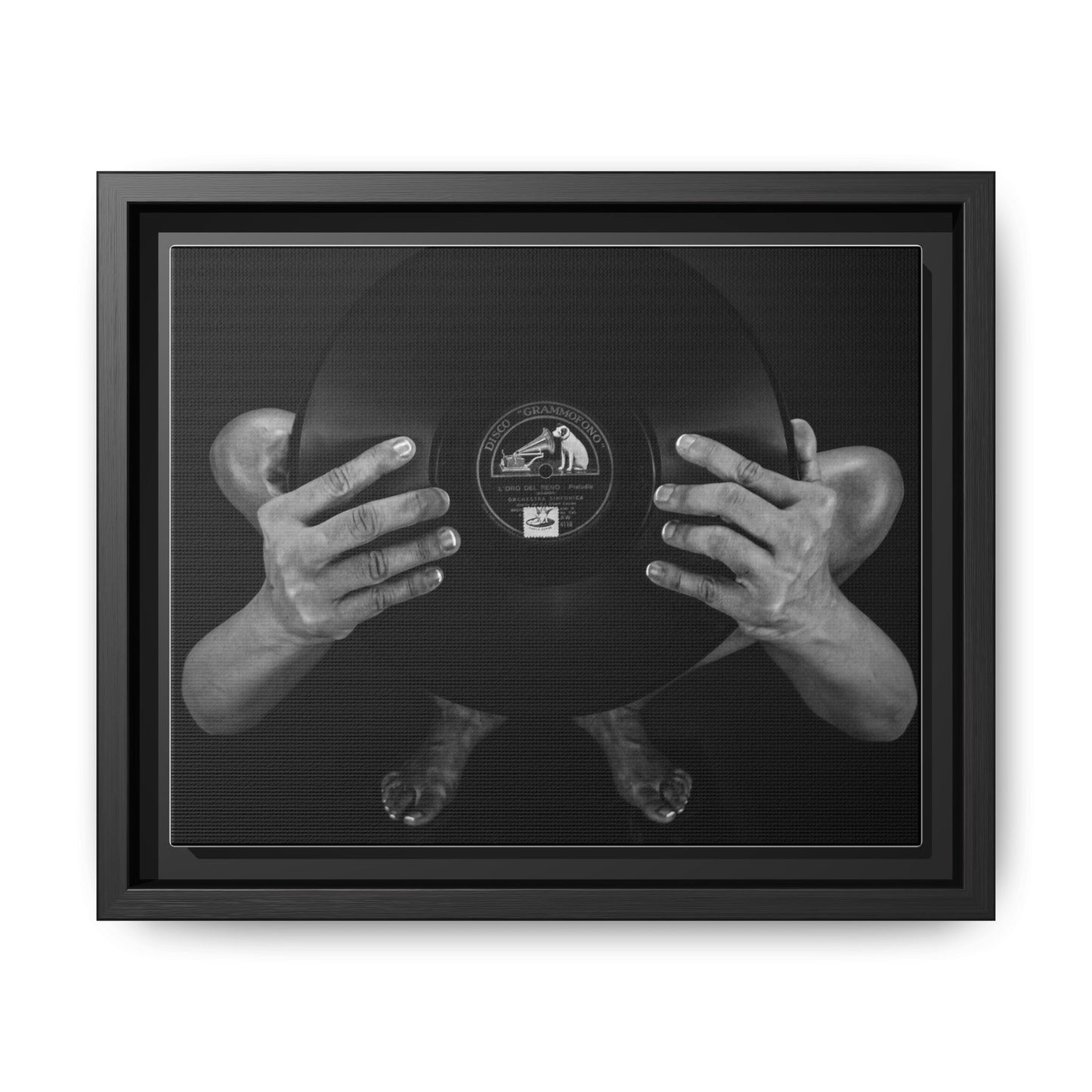 Framed Vinyl Art Print, Music Decor, Home Office Wall Art, Gift for Music Lovers, Black and White Artwork, Unique Home Decoration