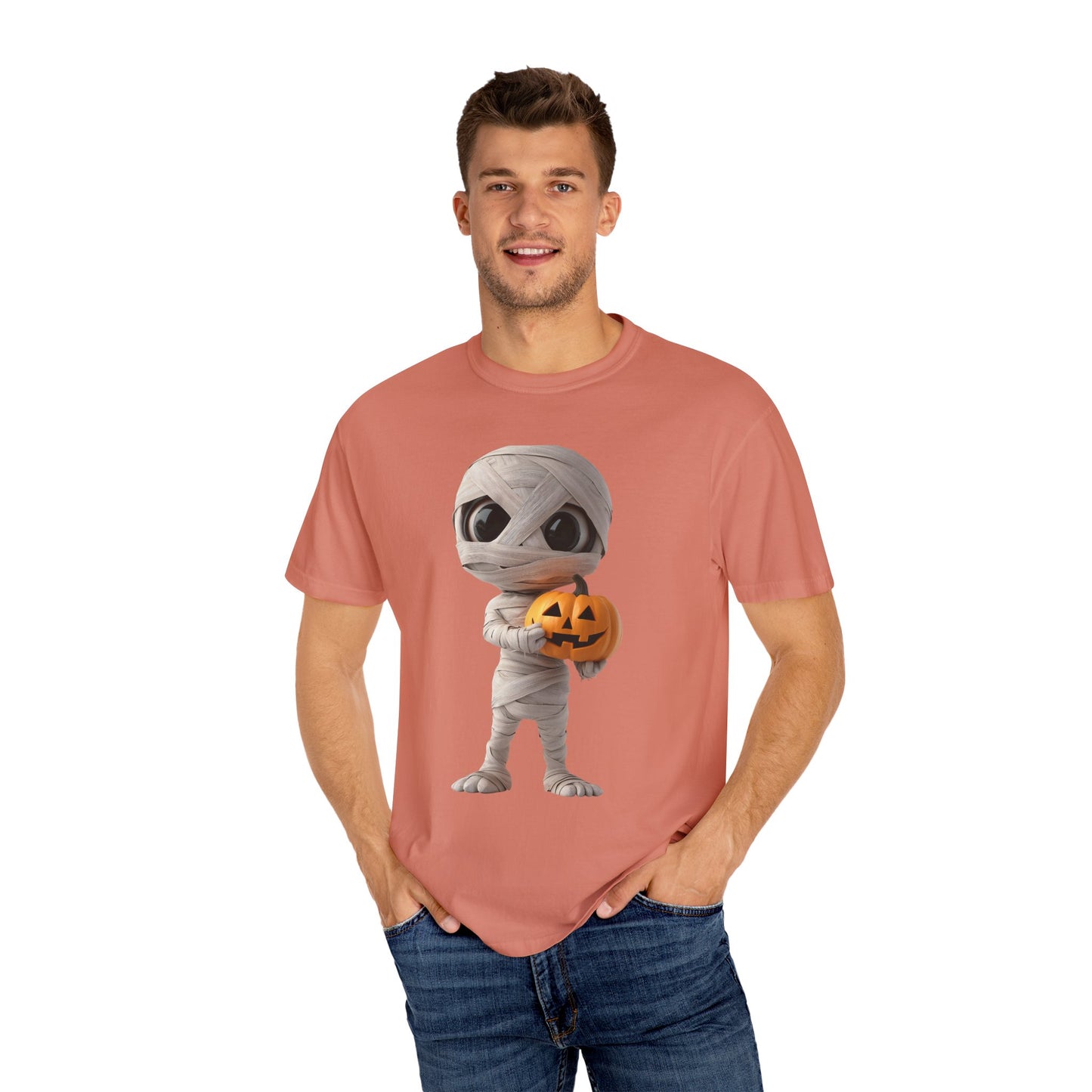 Halloween Mummy Pumpkin T-Shirt, Unisex Graphic Tee, Spooky Season Apparel, Halloween Costume Top, Fall Festival Shirt