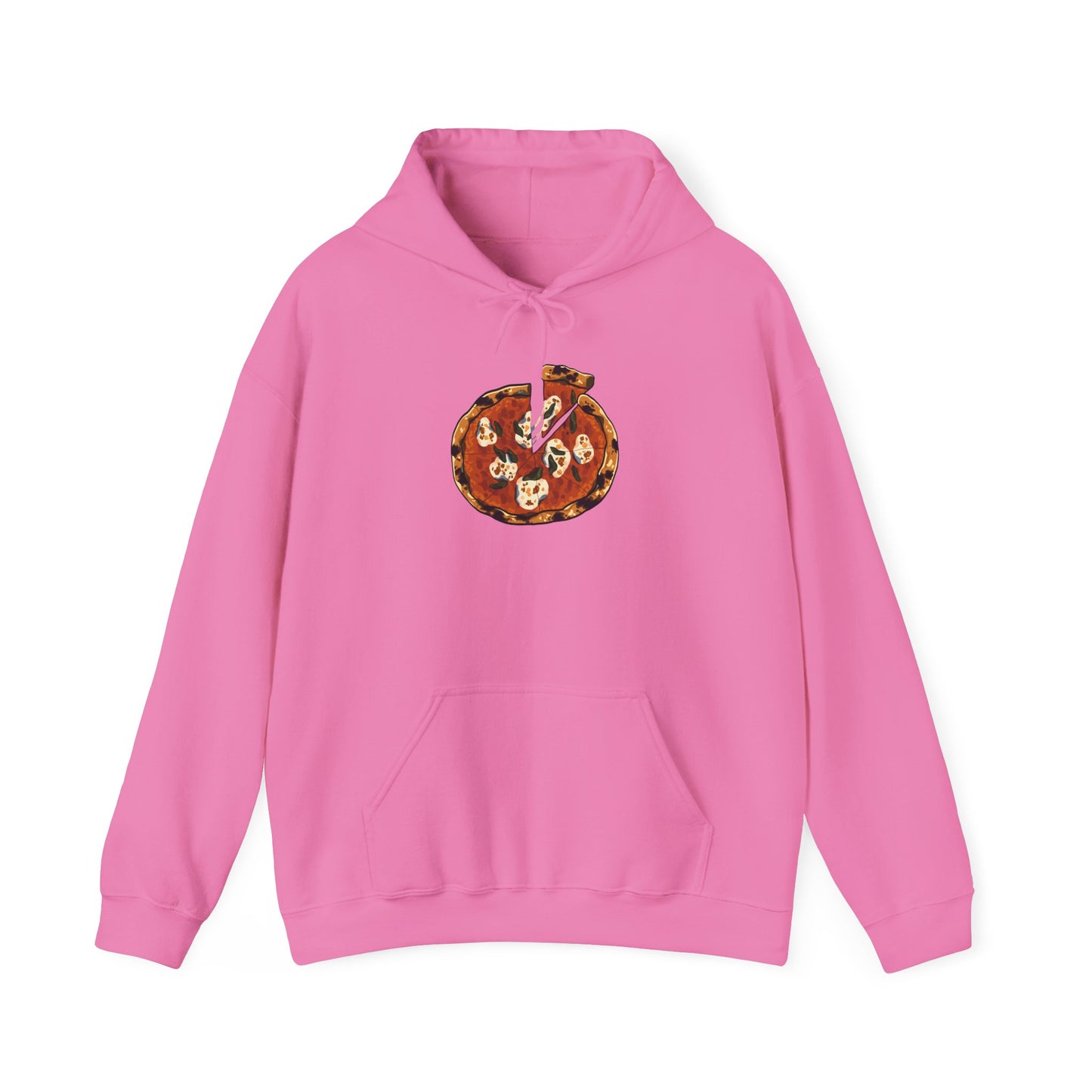 Italian Pizza Unisex Hooded Sweatshirt with Floral Design, Perfect for Everyday Wear, Gift for Friends, Spring Fashion, Casual Comfort