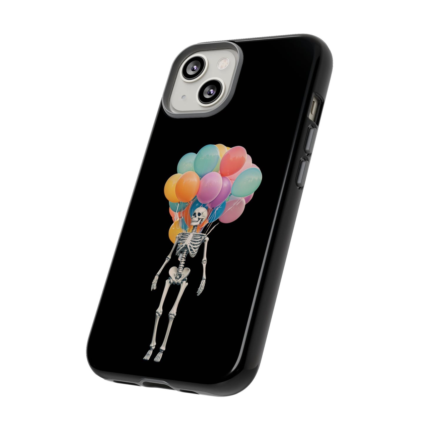Skeleton Balloon Phone Case, Fun Halloween Gift, Unique Skeleton Design, Cute Phone Cover, Spooky Decor