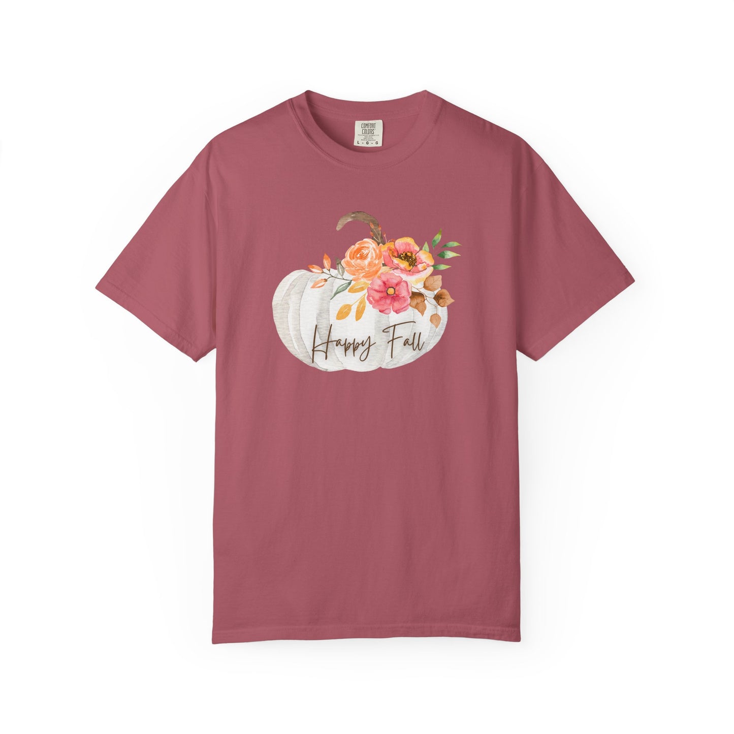 Happy Fall Pumpkin T-Shirt | Unisex Garment-Dyed Tee for Autumn, Thanksgiving, Fall Fashion, Pumpkin Lovers, Seasonal Style