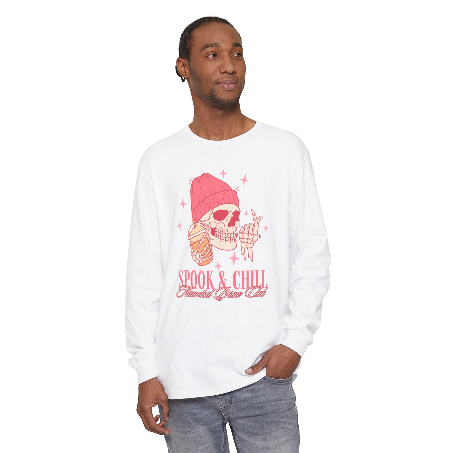 Spook & Chill Long Sleeve T-Shirt, Cozy Fall Fashion, Unisex Graphic Tee, Halloween Outfit, Trendy Gift for Friends