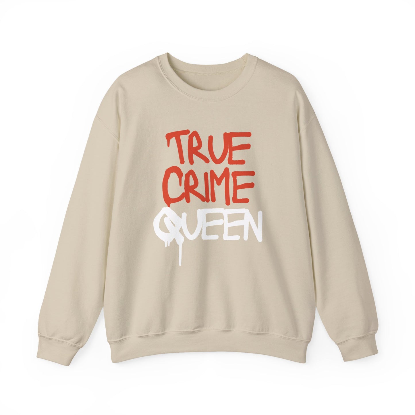 True Crime Queen Sweatshirt - Cozy Unisex Crewneck for True Crime Lovers, Comfortable Gift, Fall Fashion, Halloween Apparel