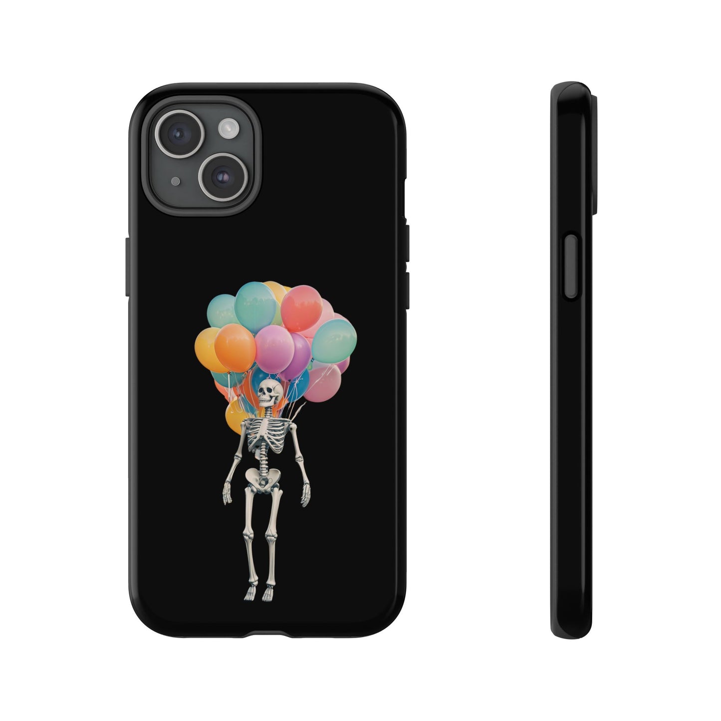 Skeleton Balloon Phone Case, Fun Halloween Gift, Unique Skeleton Design, Cute Phone Cover, Spooky Decor