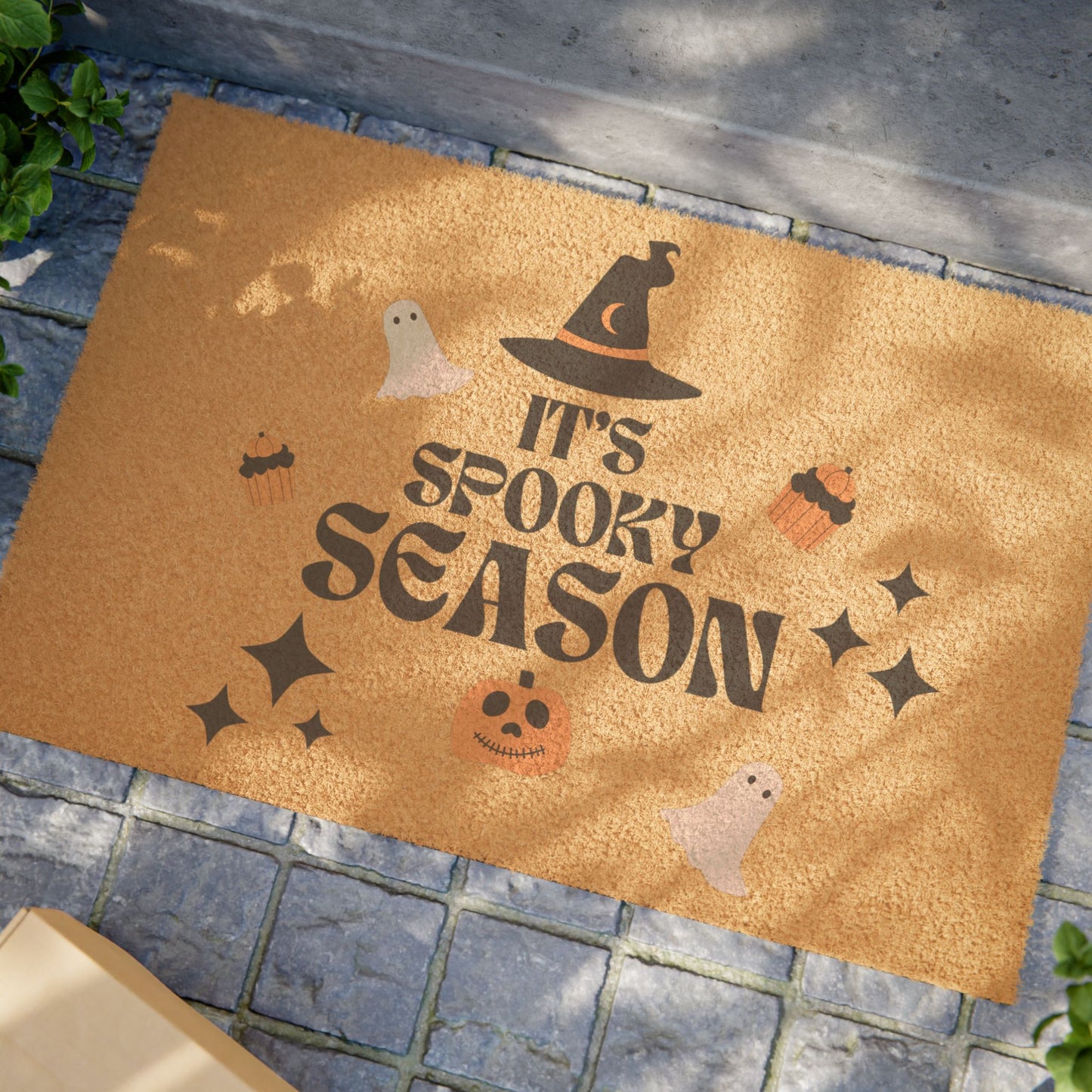 Halloween-Themed Doormat | It's Spooky Season Entrance Mat, Autumn Decor, Halloween Gift, Ghosts & Pumpkins Welcome Mat