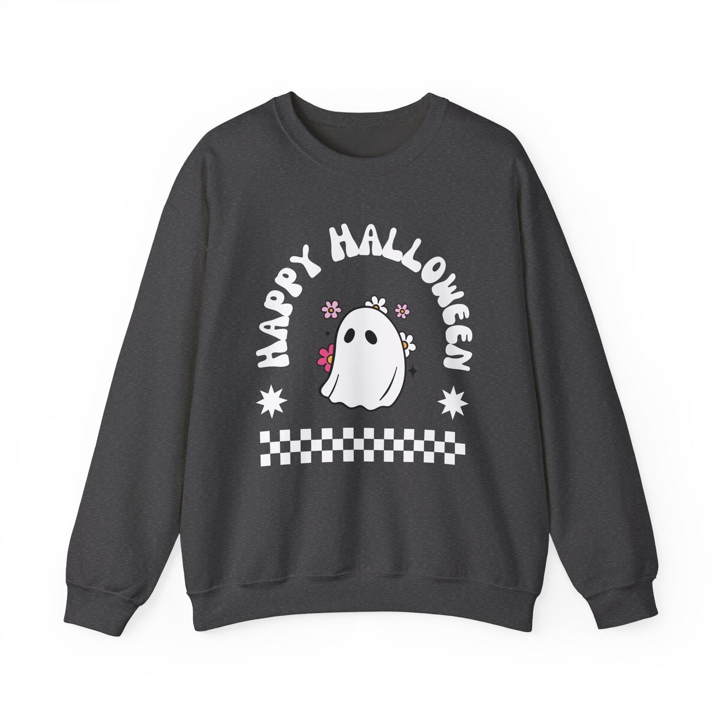 Halloween Ghost Sweatshirt, Cozy Unisex Crewneck, Fall Apparel, Spooky Season Top, Halloween Gift, Festival Clothing