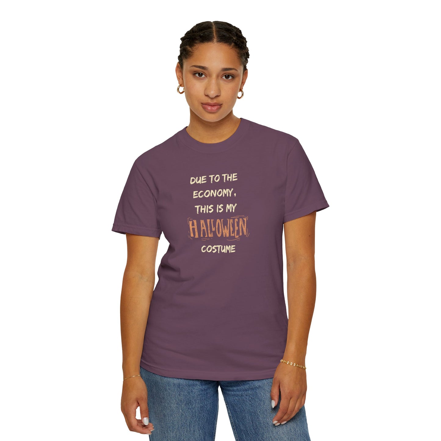 Humorous Halloween T-Shirt, Funny Costume Tee, Unisex Garment-Dyed Shirt, Casual Halloween Apparel, Gift for Halloween Celebrations
