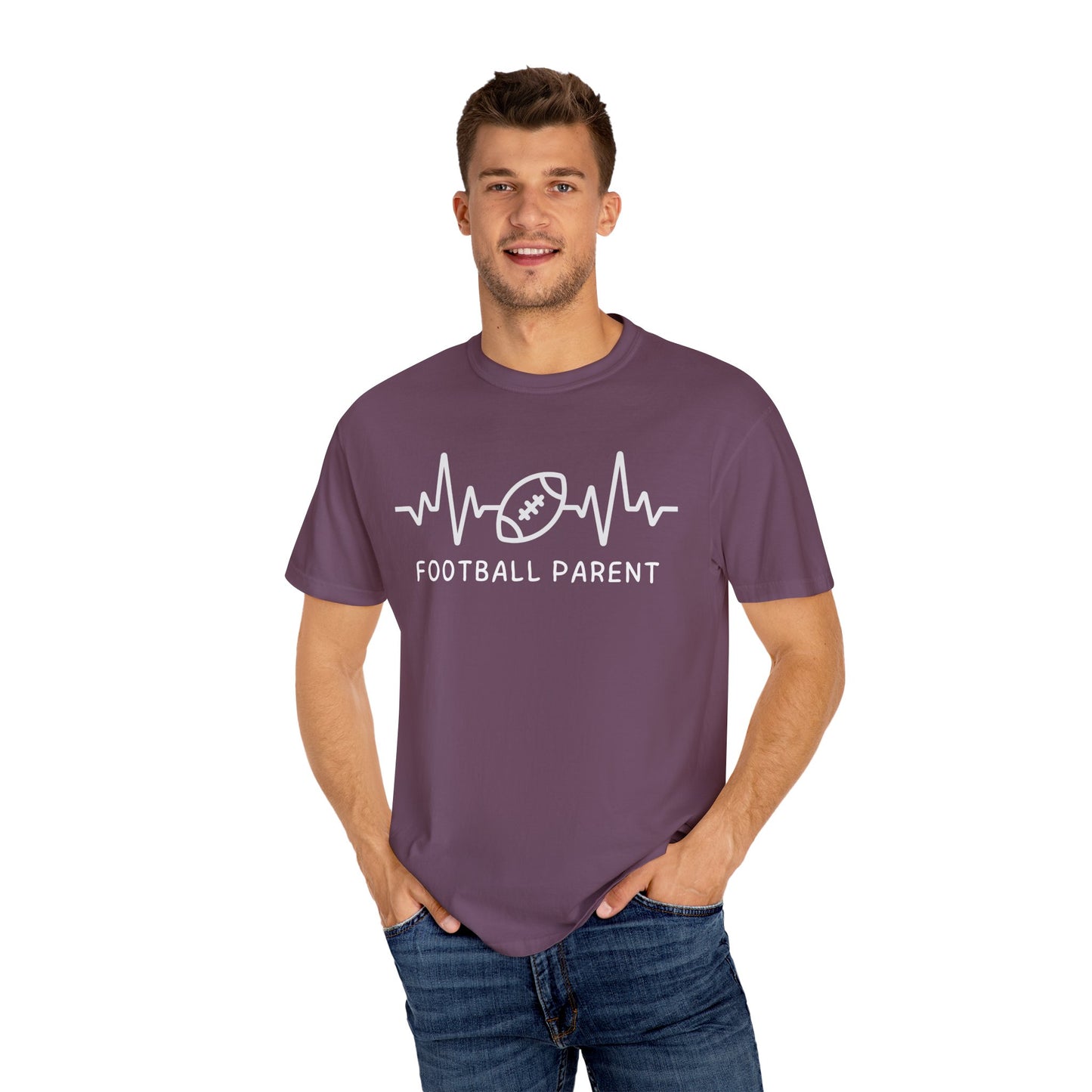 Football Parent T-Shirt - Unisex Garment-Dyed Tee, Perfect for Game Day, Father's Day, Family Gatherings, Sports Fans, Casual Wear