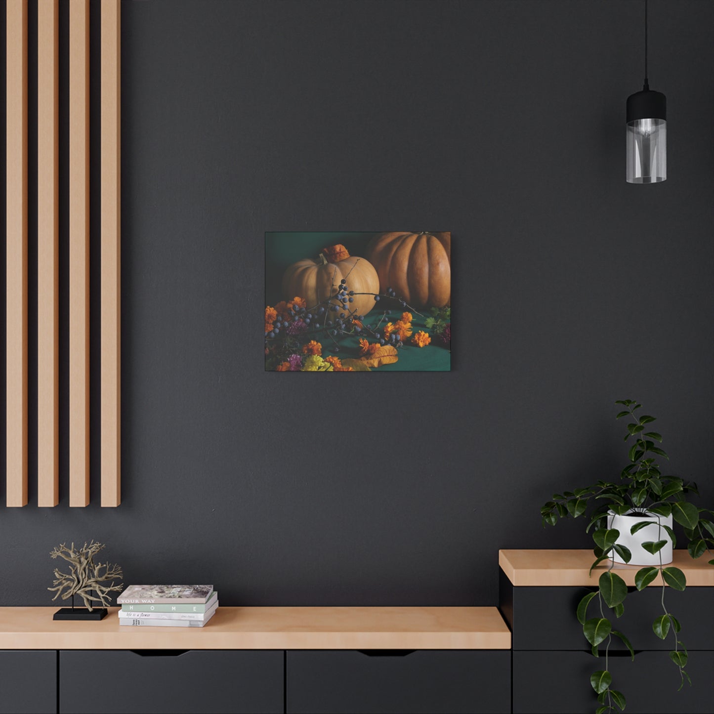 Autumn Themed Canvas Print, Fall Decor, Pumpkin Art, Seasonal Wall Art, Thanksgiving Decoration, Home Decor Gift
