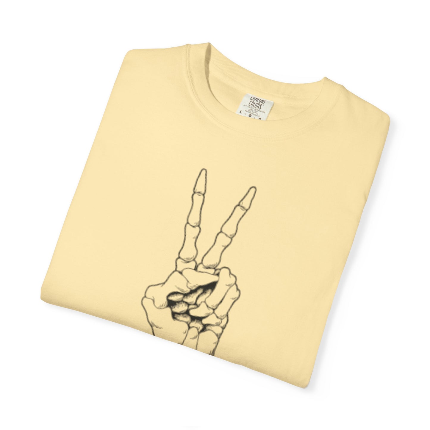 Peace To Death Unisex Garment-Dyed T-Shirt, Soft Graphic Tee for Casual Wear, Perfect for Earth Day, Music Festivals, and Relaxed Outings