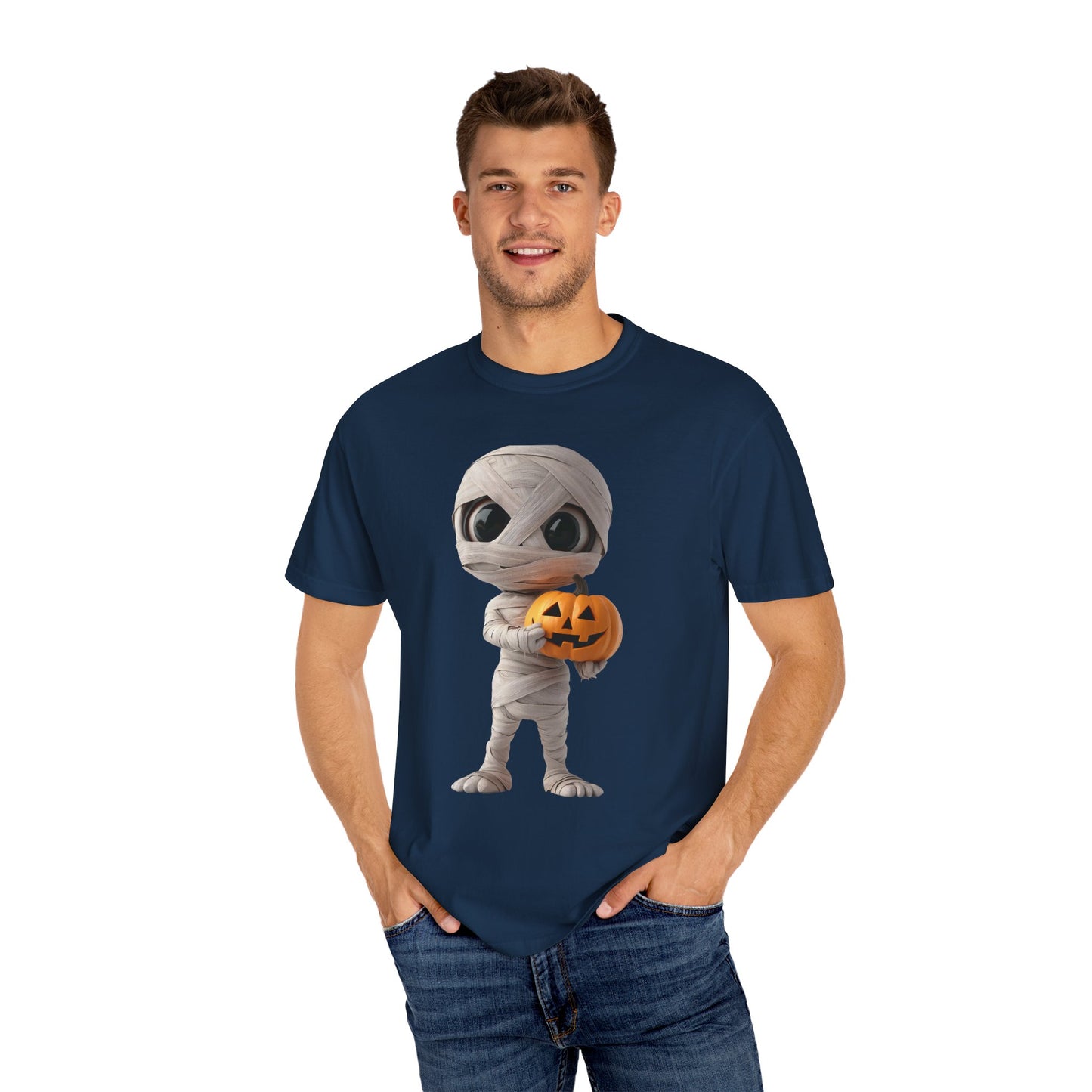 Halloween Mummy Pumpkin T-Shirt, Unisex Graphic Tee, Spooky Season Apparel, Halloween Costume Top, Fall Festival Shirt
