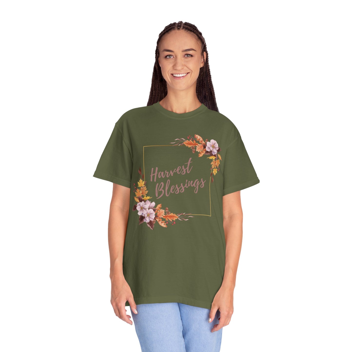 Harvest Blessings T-Shirt, Floral Unisex Tee, Autumn Gift, Thanksgiving Shirt, Cute Casual Wear, Boho Style Top