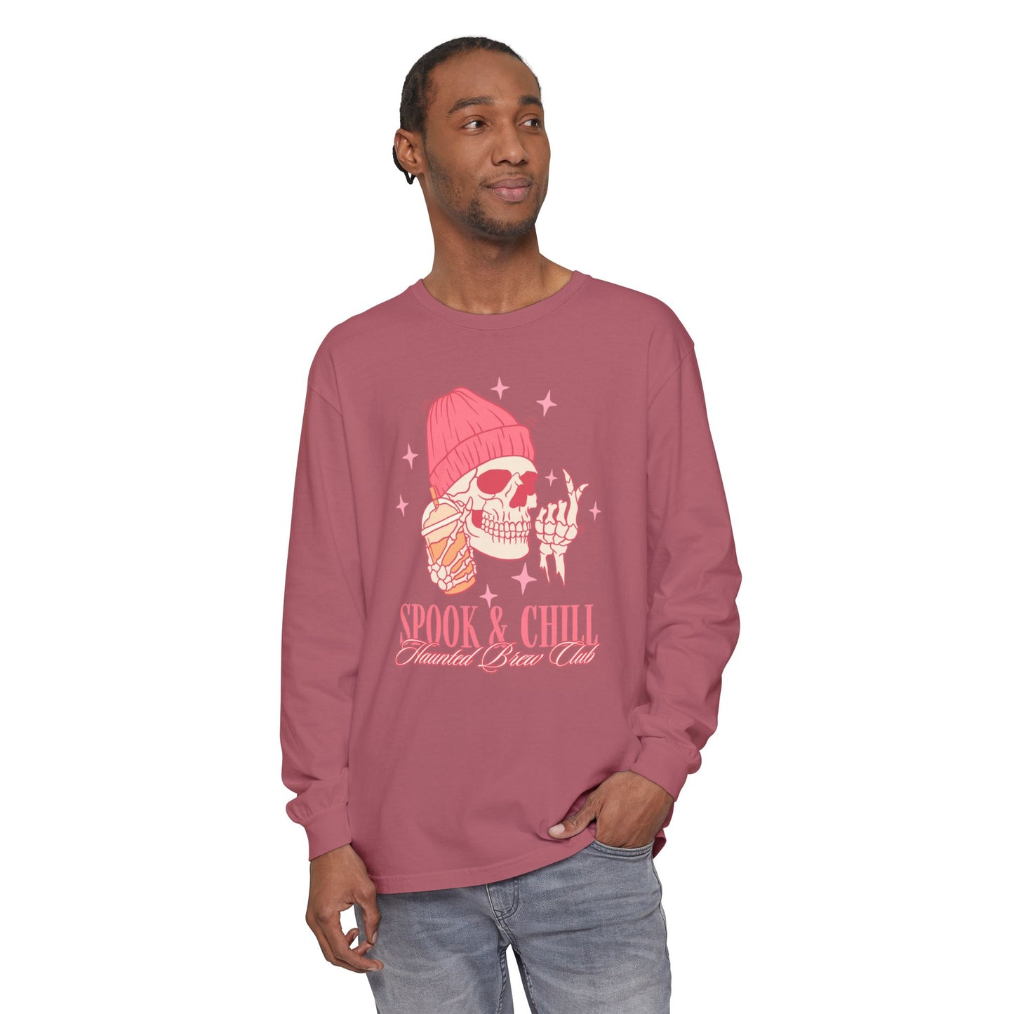 Spook & Chill Long Sleeve T-Shirt, Cozy Fall Fashion, Unisex Graphic Tee, Halloween Outfit, Trendy Gift for Friends