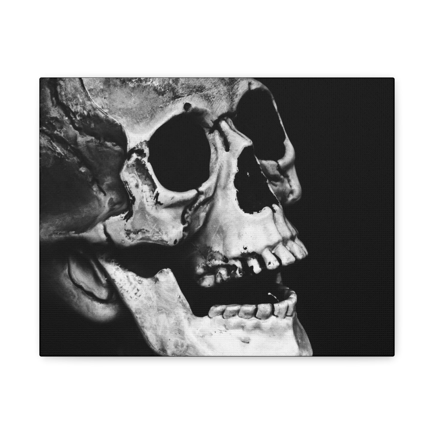 Black Skull Matte Canvas Art, Gothic Wall Decor, Halloween Decoration, Unique Home Aesthetic, Edgy Interior Design