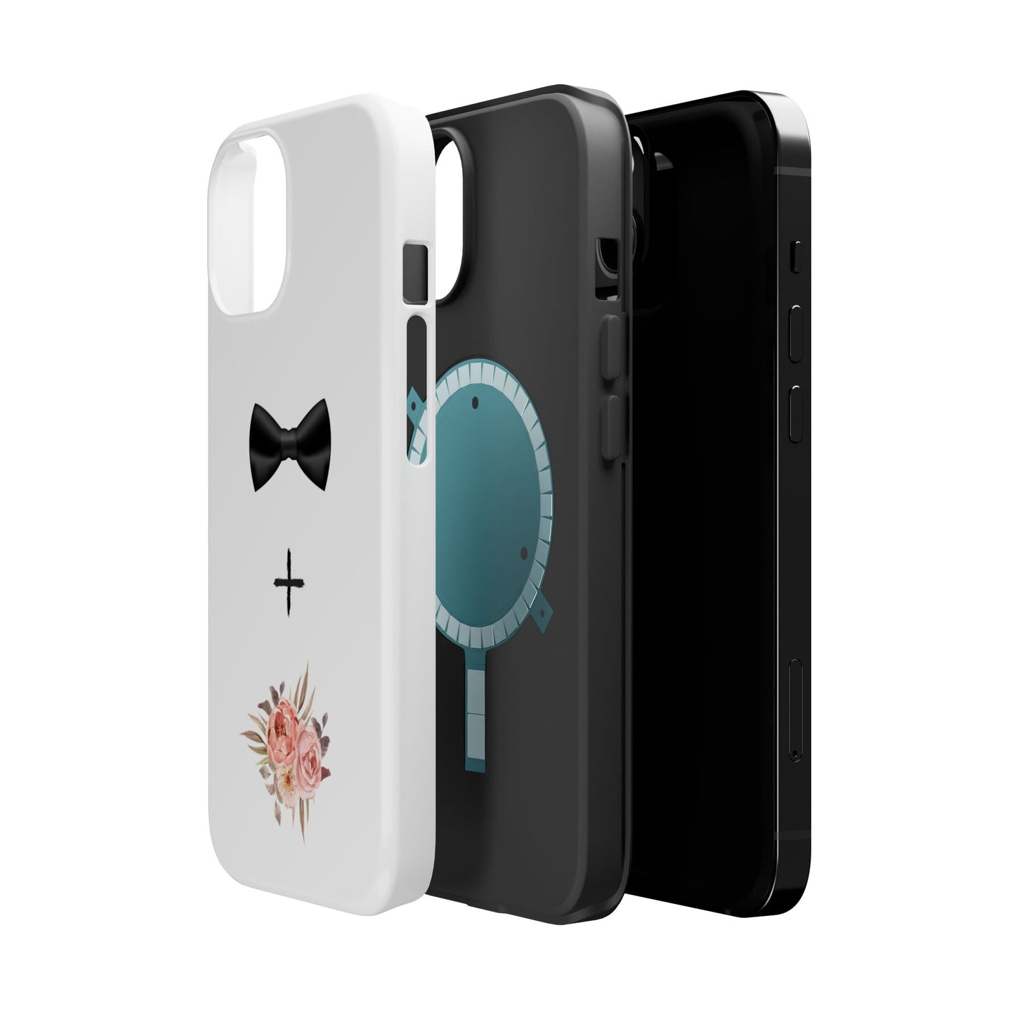 Floral Bow Tie Magnetic Tough Case - Elegant Phone Protection