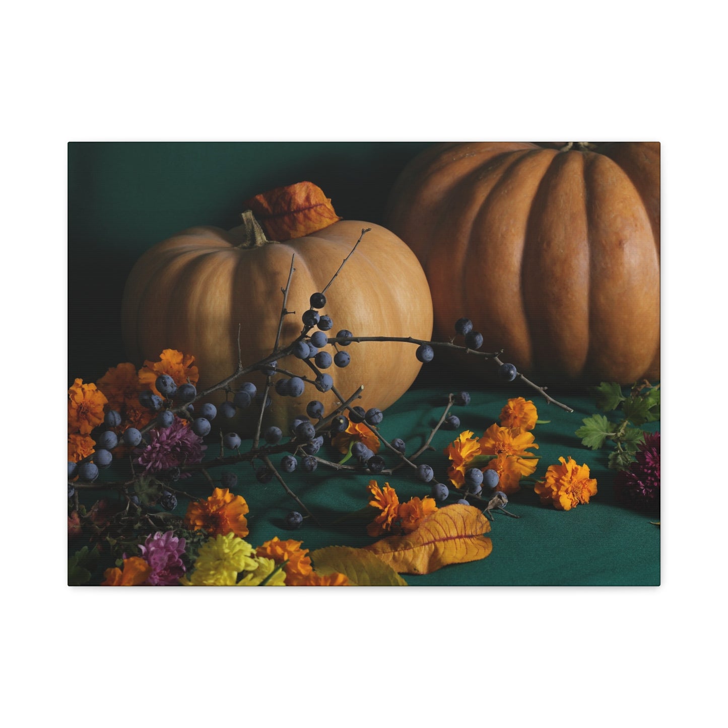 Autumn Themed Canvas Print, Fall Decor, Pumpkin Art, Seasonal Wall Art, Thanksgiving Decoration, Home Decor Gift