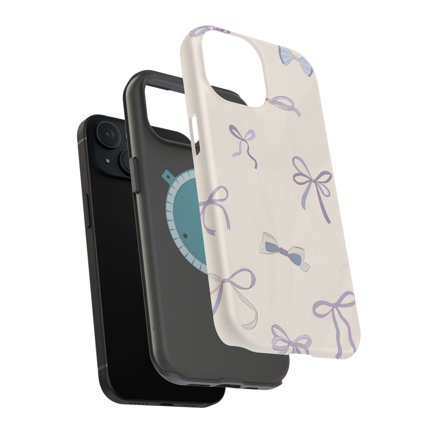 Chic Bow Pattern Magnetic Tough Cases, Stylish Phone Protection, Gift for Her, Birthday, Cute Accessories, Trendy Tech