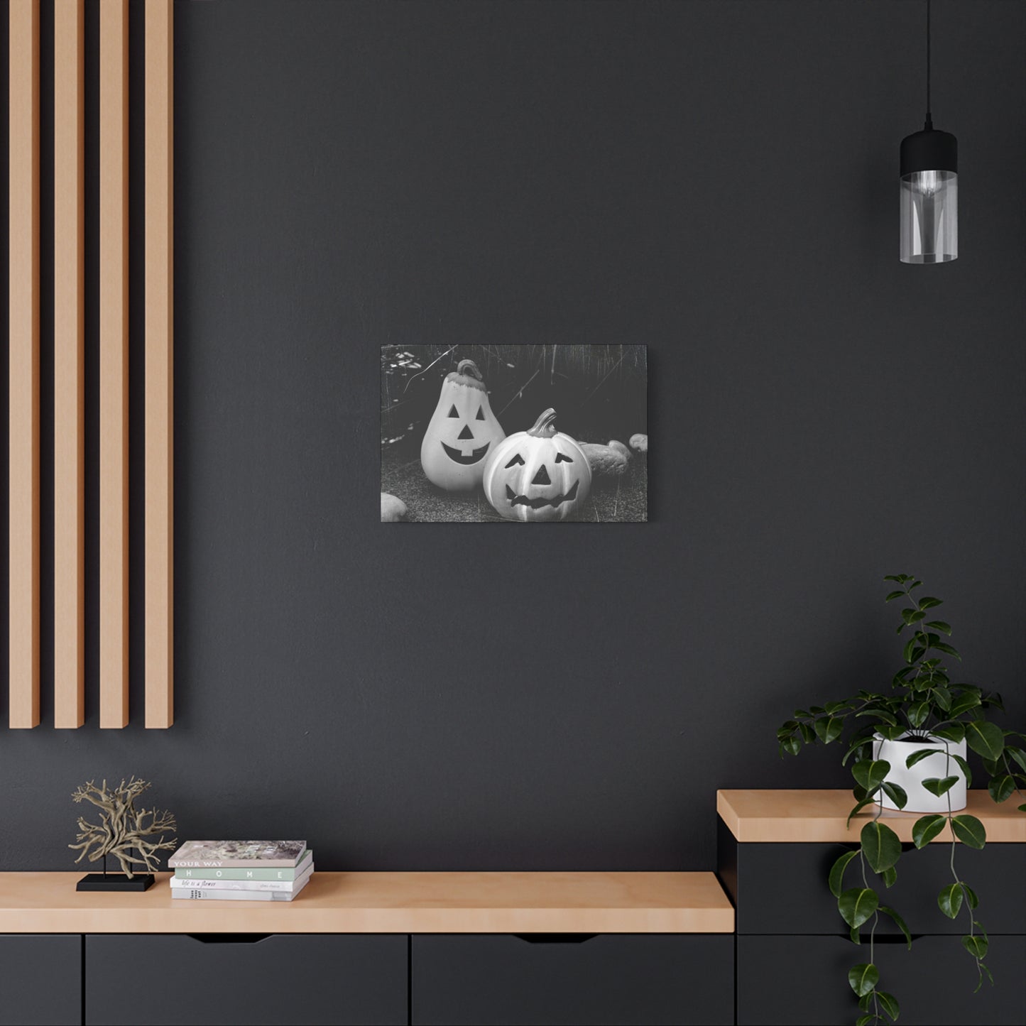 Halloween Pumpkin Canvas Wall Art, Spooky Home Decor, Fall Decoration, Autumn Art, Halloween Gift