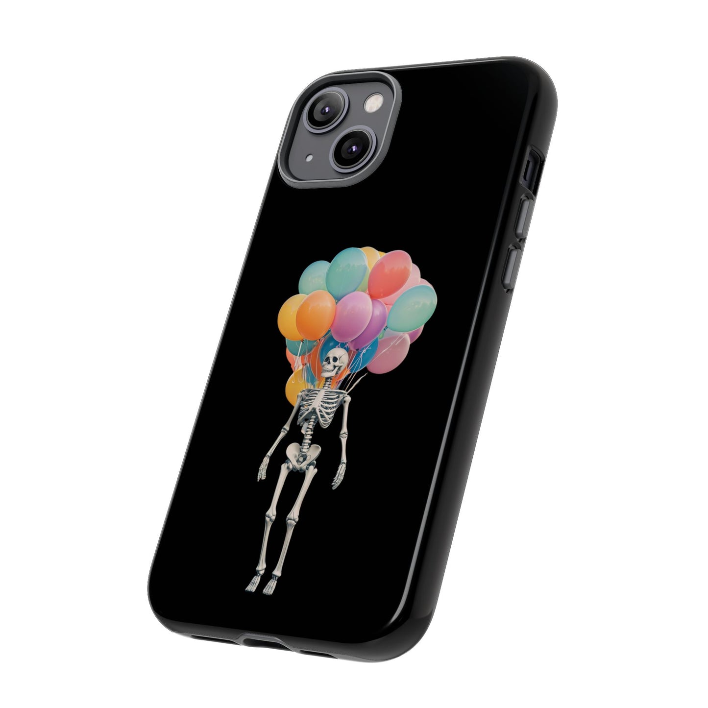 Skeleton Balloon Phone Case, Fun Halloween Gift, Unique Skeleton Design, Cute Phone Cover, Spooky Decor
