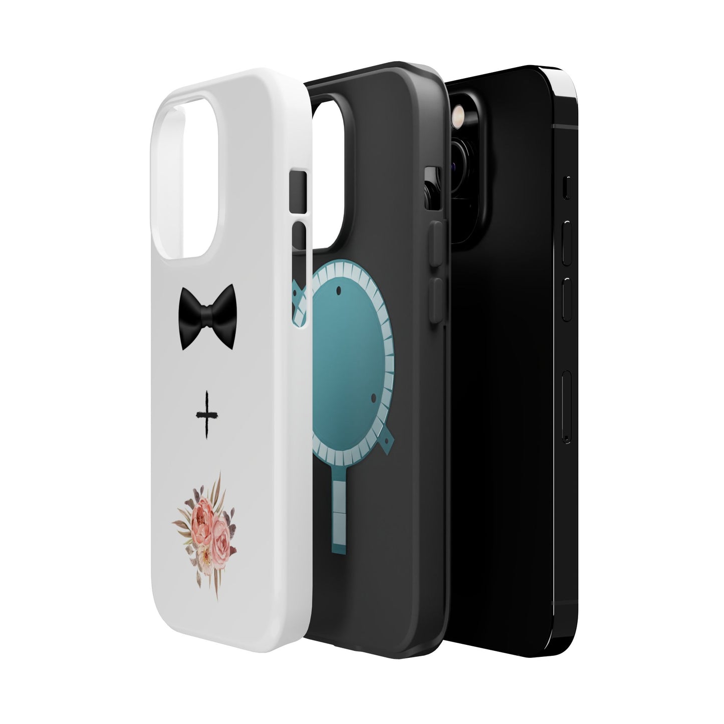 Floral Bow Tie Magnetic Tough Case - Elegant Phone Protection