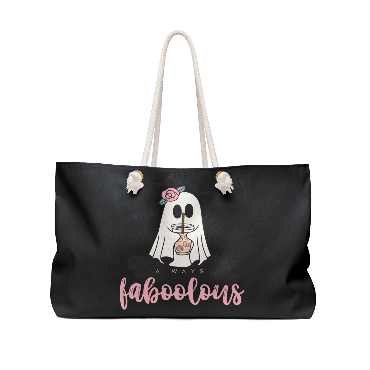 Faboolous Weekender Bag, Ghost Theme Travel Tote, Weekend Getaway Bag, Unique Gift, Halloween Tote, Stylish Beach Bag