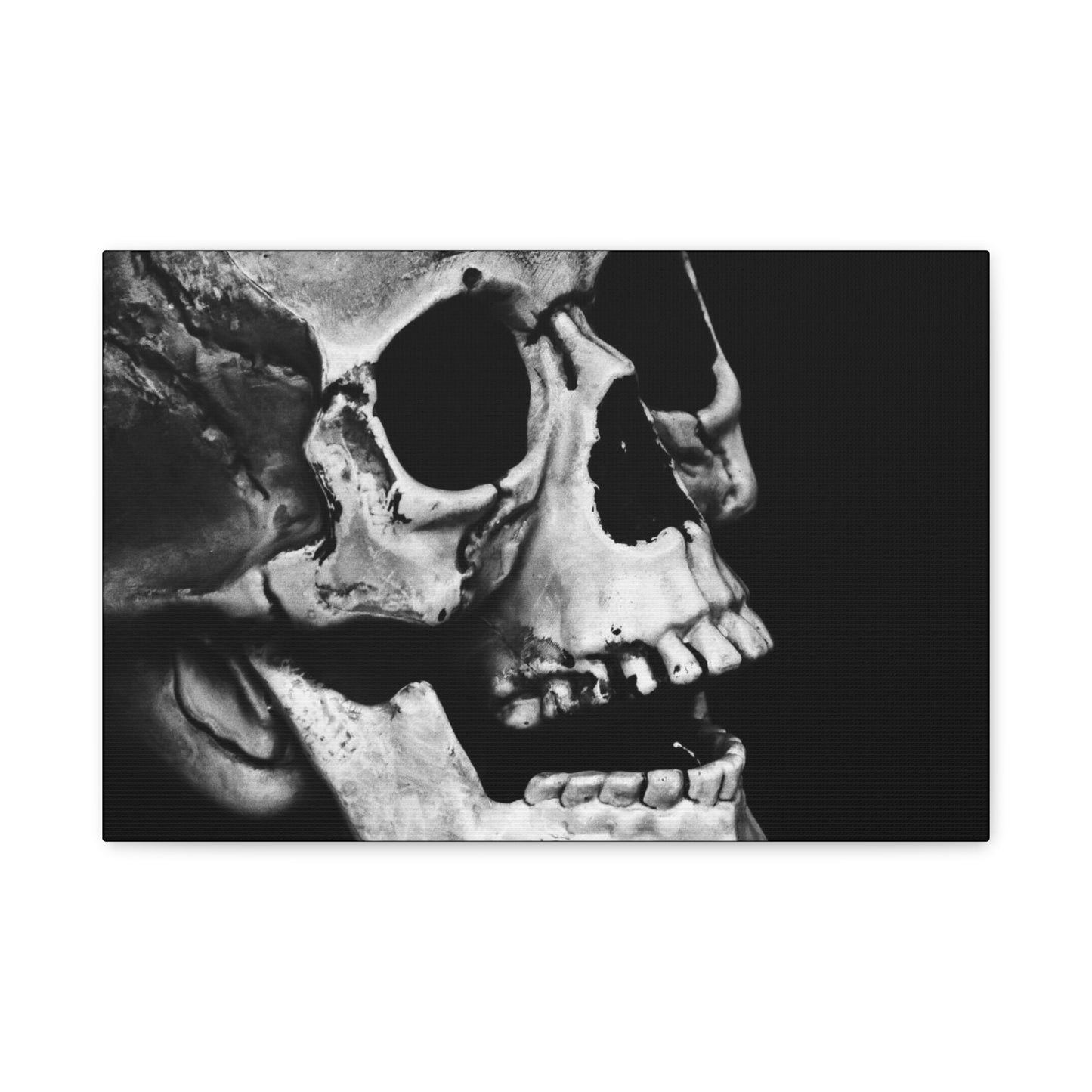 Black Skull Matte Canvas Art, Gothic Wall Decor, Halloween Decoration, Unique Home Aesthetic, Edgy Interior Design